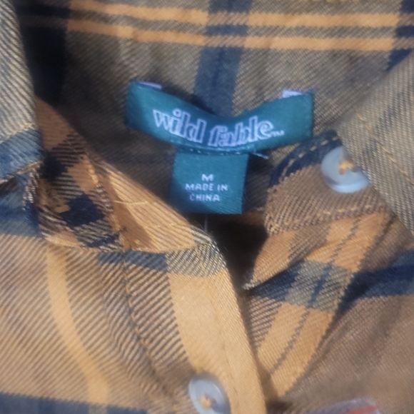 Wild fable pumpkin plaid cropped woven womens shirt  size Medium NWT - Picture 8 of 10